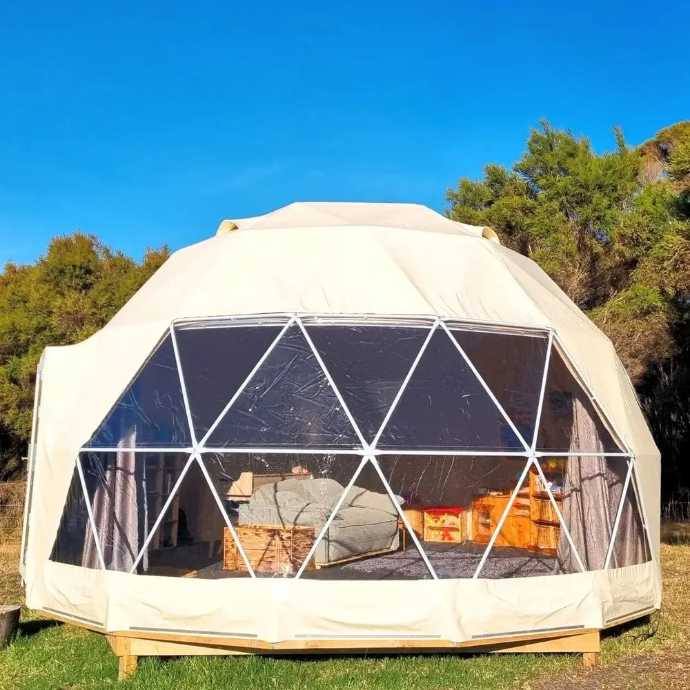 Commercial Luxury Glamping Geodesic Dome Tent Resort Weatherproof PVC 4 Season Customizable Resort Hotel Campsite Lodge Shelter