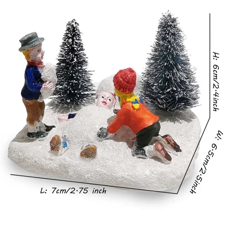Weihnungsdorf-Set-Zubehör, Spielzeugfiguren für Kinder, sammelbare Modellbaufahrzeuge und -figuren, Dekoration für den Kamin zu Hause, Weihnachtsdekoration