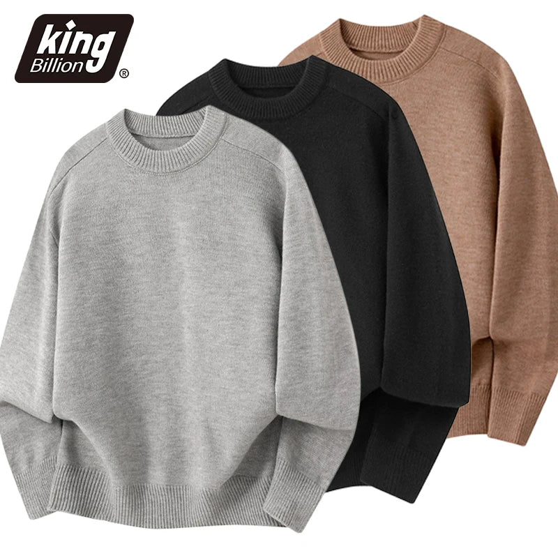 Autumn Men's Sweater Long Sleeve Solid Color Casual O-neck Daily Knitted Pullovers Slim Fit Classic Simple Style Knitwear