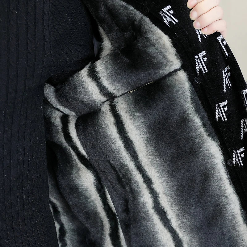 Winter Men's Woolen Coat Men Wool Coats Fashion Middle Long Scarf Collar Cotton Padded Thick Warm Male Trench  Overcoat