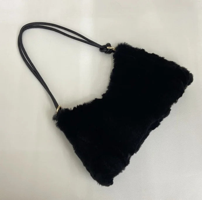 NEW Women Winter Real rabbit Fur Handbag Luxury Genuine rabbit Fur Party Bag Tote Designer High Quality Real Fur Handbags Female