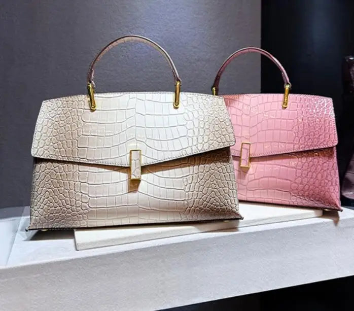 2026 New Genuine Leather Women's Handbags Luxury Fashion Lady Top Handle Shell Bag Crocodile Pattern Shoulder Crossbody Bags