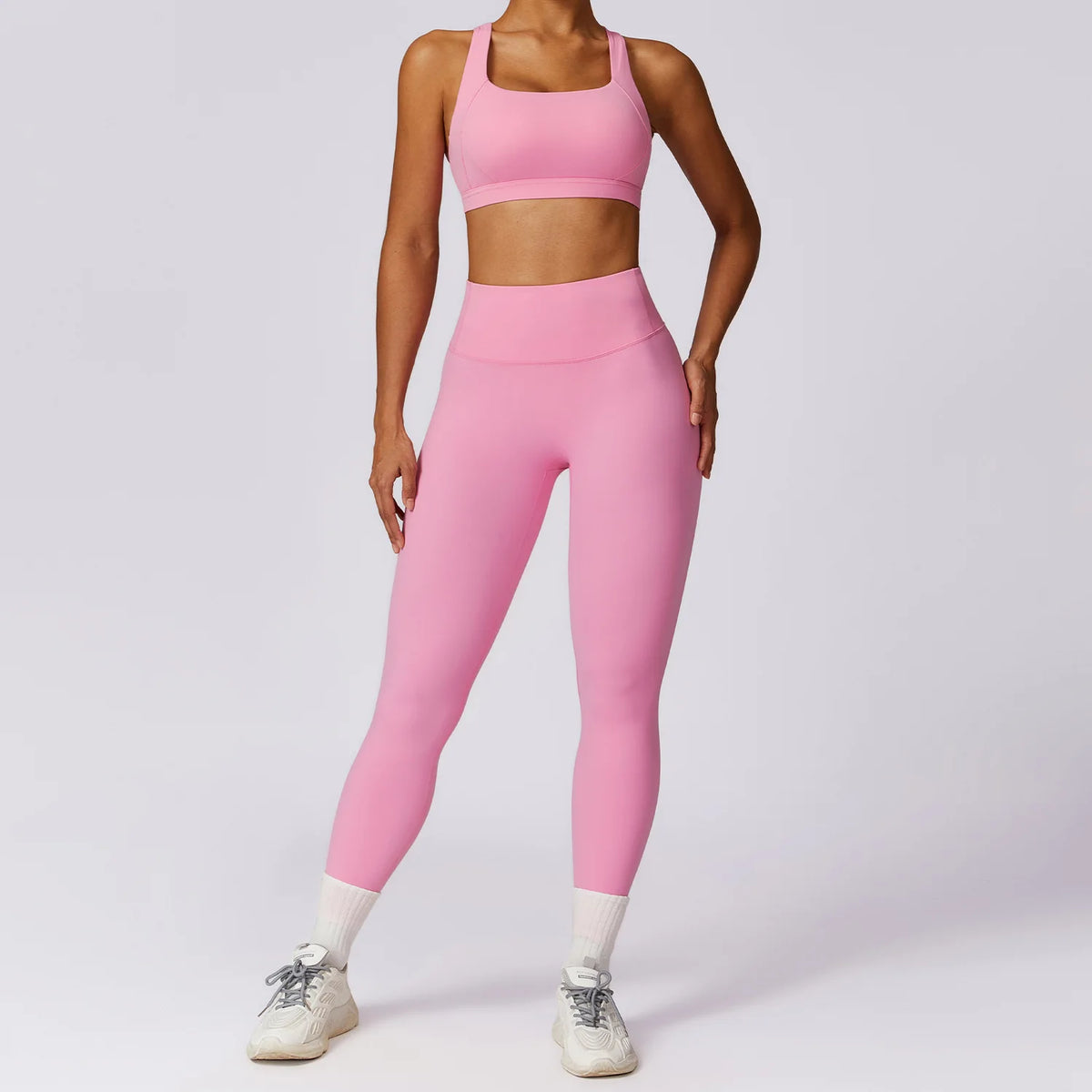 Conjunto de yoga de mujer, 3 piezas, top y leggings