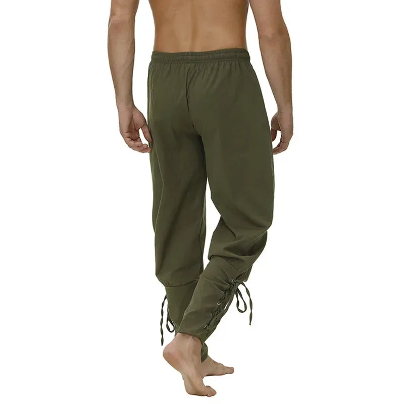 Drawstring Pirate Pant Viking Costume for Men Renaissance Medieval Pants Halloween Costume Adult Cosplay Trendy Streetwear