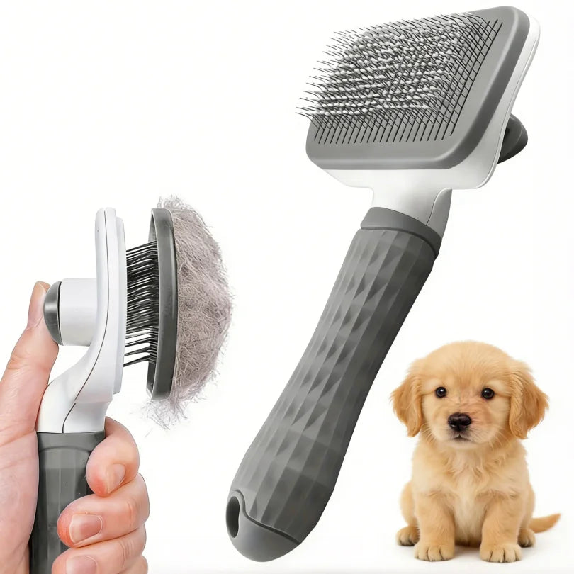 Brosse de toilettage pour animaux avec élimination des poils en un clic, peigne massant à aiguilles courbées pour chiens et chats