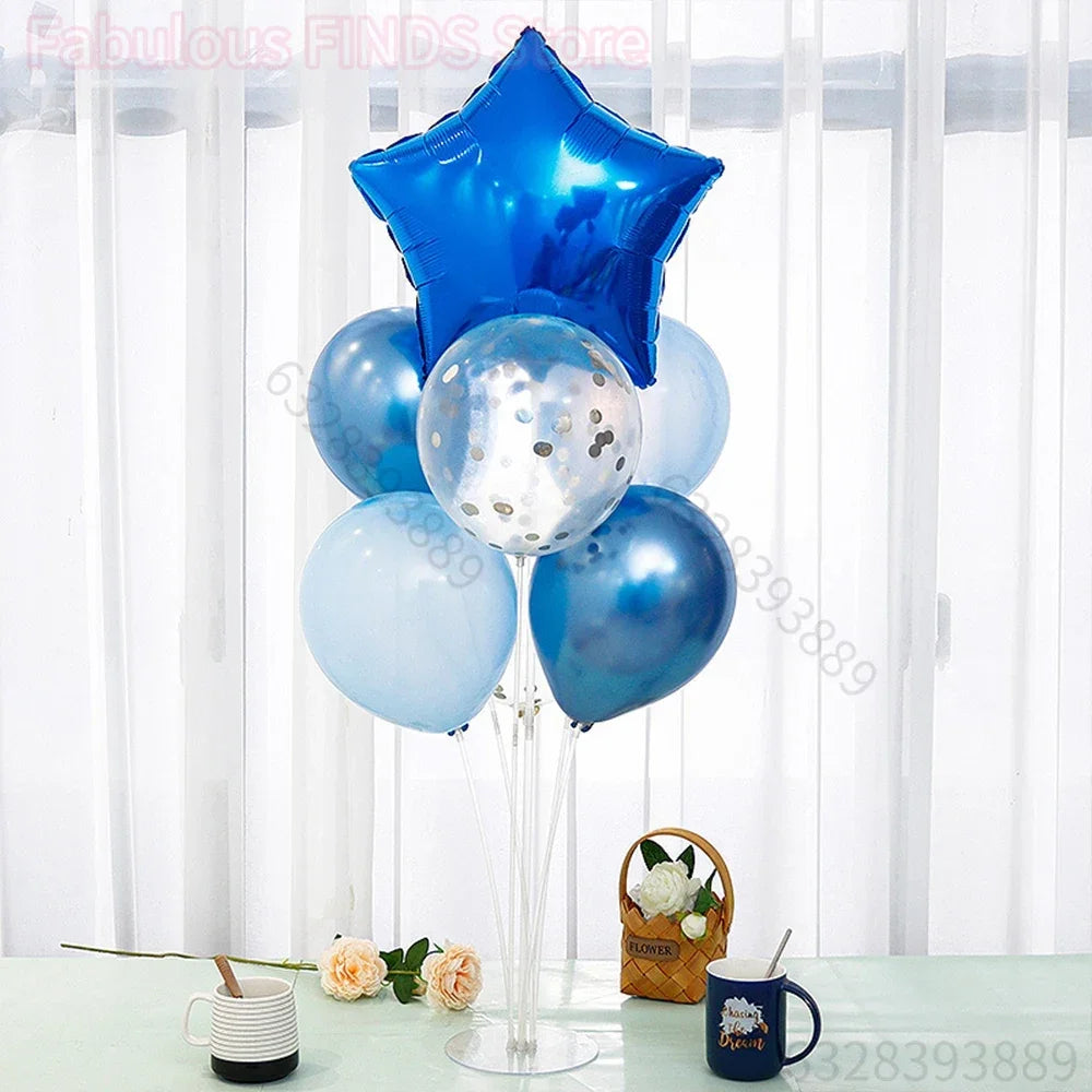 1 kit de support pour ballons d’anniversaire, avec base et tige, pour décoration de mariage et de fête d’anniversaire