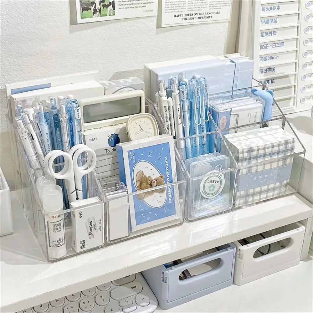 Acrylic Desk Pen Holder with 3 or 5 Compartments