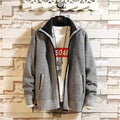 Autumn New Men's Trendy Cardigan Fleece Thicken Solid Casual Loose Sweater Men's Stand-up Collar Knitting Sweater Cardigans