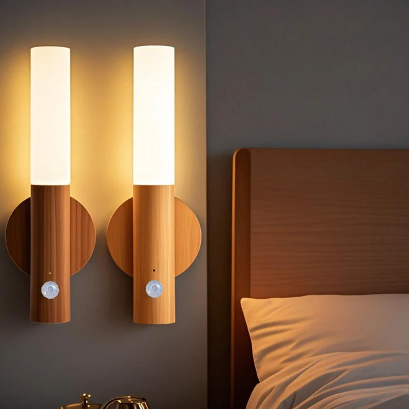 Veilleuse LED à détection intelligente, rechargeable par USB, pour table de chevet, maison et armoire, avec capteur de mouvement
