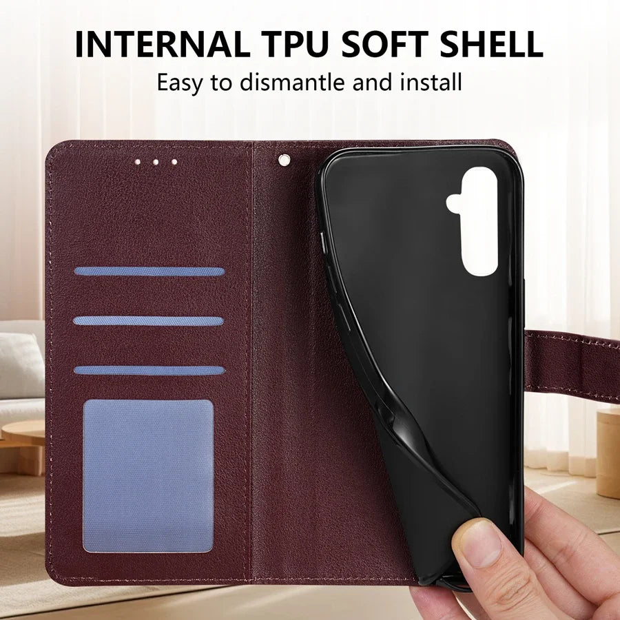 Wallet Magnetic Flip Leather Case For SamsungGalaxy A05s A06 A07 A12 A13 A14 A15 A16 A17 A24 A26 A34 A35 A36 A52 A53 A54 A55 A56