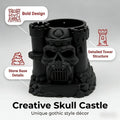 3D-Printed Skull Pen and Brush Holder