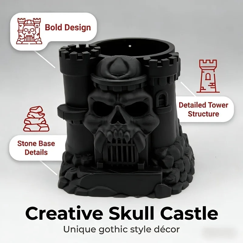 3D-Printed Skull Pen and Brush Holder