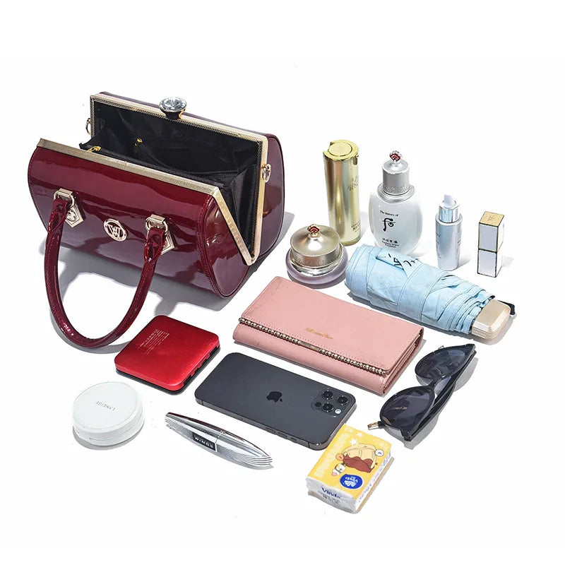 High Quality Bright Leather Women's Handbag Tote Bag Fashion Luxury Women Shoulder Bag Trendy Female Commute Crossbody Bags