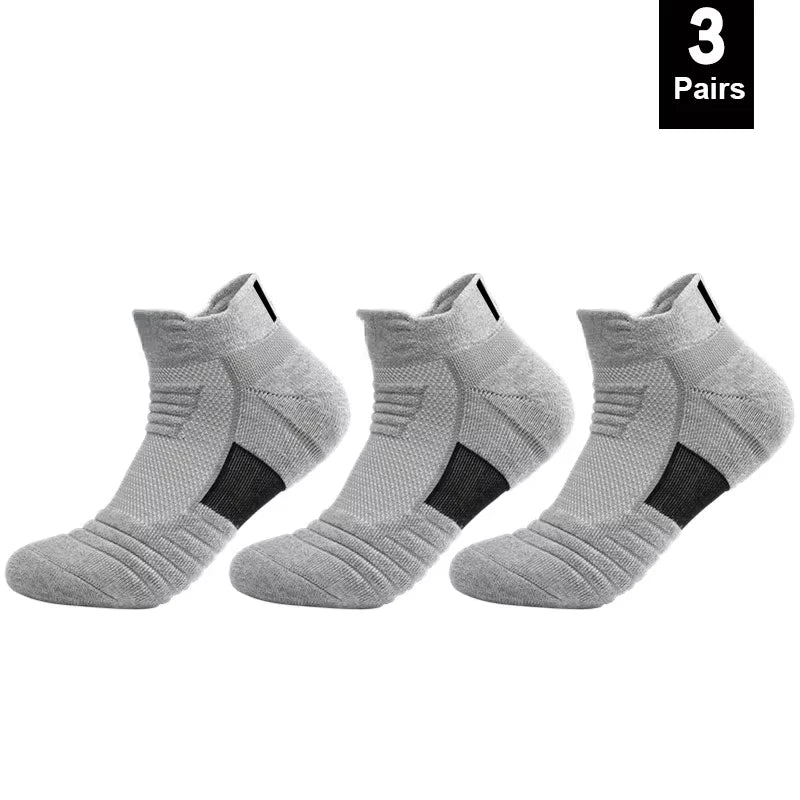 1/3 Paar rutschfeste Fußballsocken für Herren, Baumwollsocken, kurze oder lange Schaftlänge, für Fußball und Basketball, atmungsaktiv und geruchshemmend, Größe 39–45