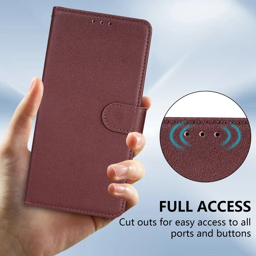 Wallet Magnetic Flip Leather Case For SamsungGalaxy A05s A06 A07 A12 A13 A14 A15 A16 A17 A24 A26 A34 A35 A36 A52 A53 A54 A55 A56