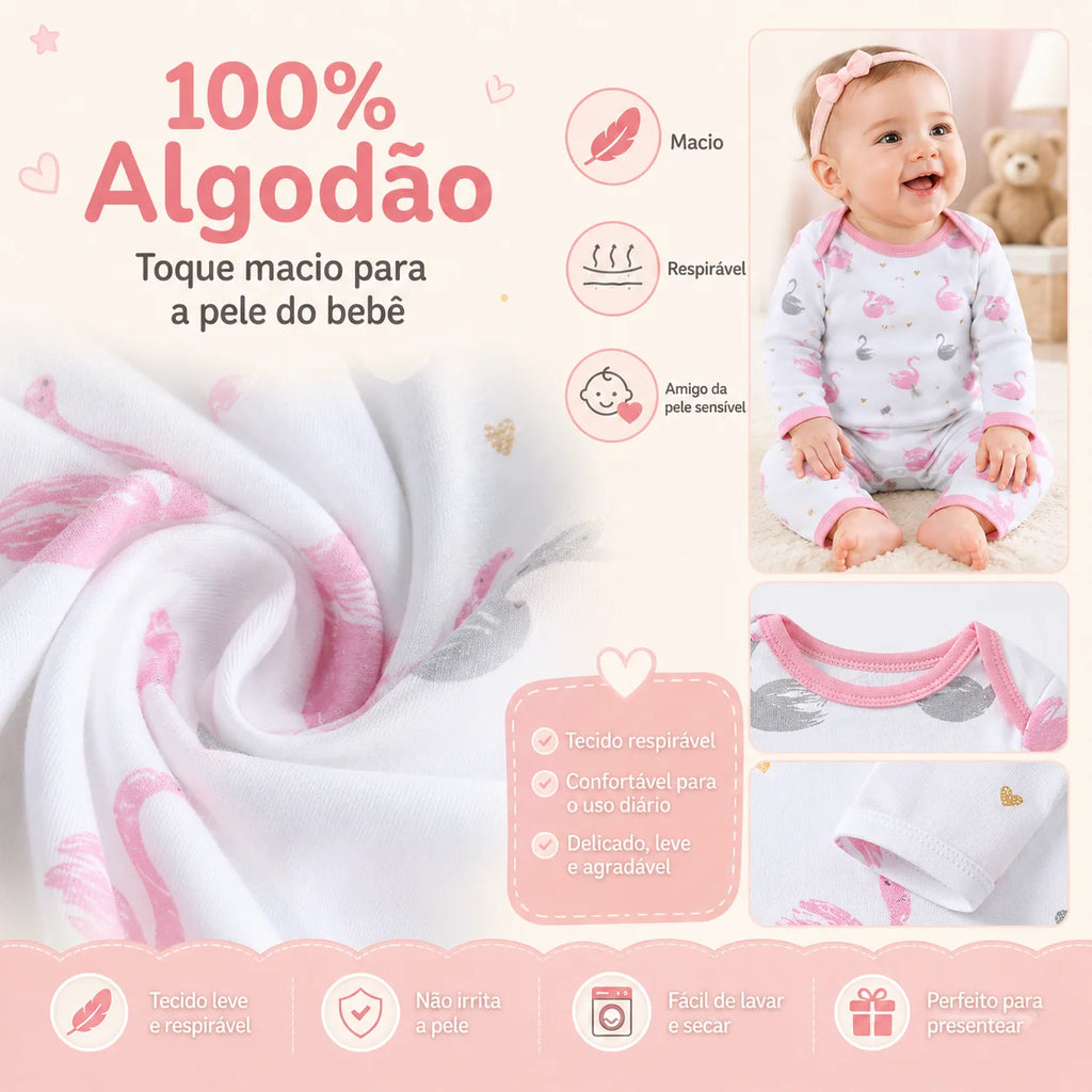 Set da 3 tutine neonato a maniche lunghe