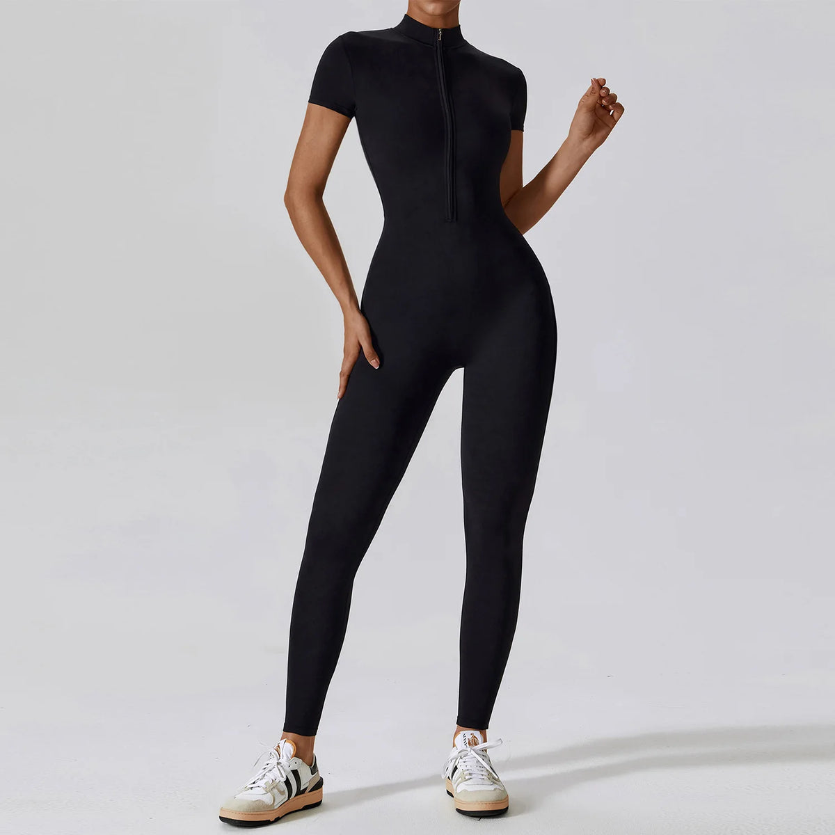 Damen-Yoga-Overall SWELTERING mit Reißverschluss