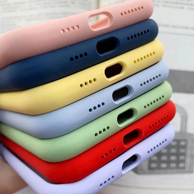 Luxury Phone Case for IPhone 18 17 16 15 14 13 Pro Max Soft Silicone Cover for IPhone 17Pro Camera Bumper TPU Back Cases