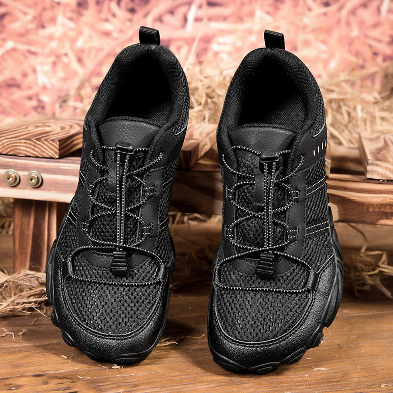 Large Size Wide Toe Shoes for Men's Outdoor Hiking and Cycling Casual Sports Shoes Shoelaces Anti Slip Rubber Sole Yijiao Shoes