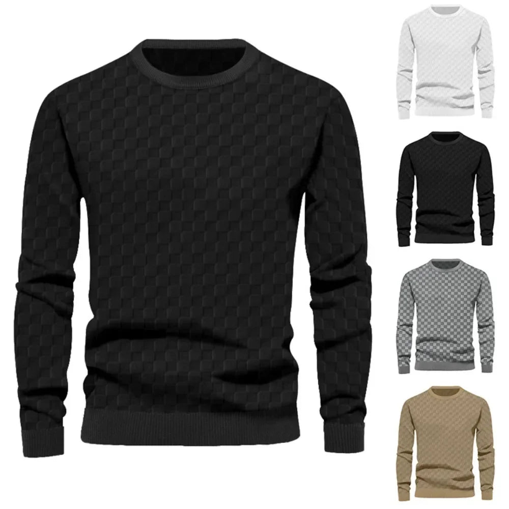 Men's Plaid Long Sleeve T-shirt Heavyweight Casual Fashion Bottoming Shirt Home Wear Streetwear Winter Tops Tees
