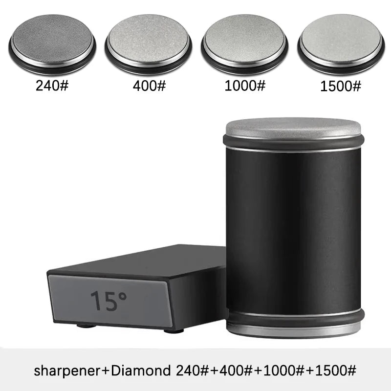Niiruo Roll-Messerschärfer-Set, doppelseitiger Diamant-Messerschärfer mit magnetischem Schleifwinkel von 15/20°, Wetzstein-Set für Küchenmesser