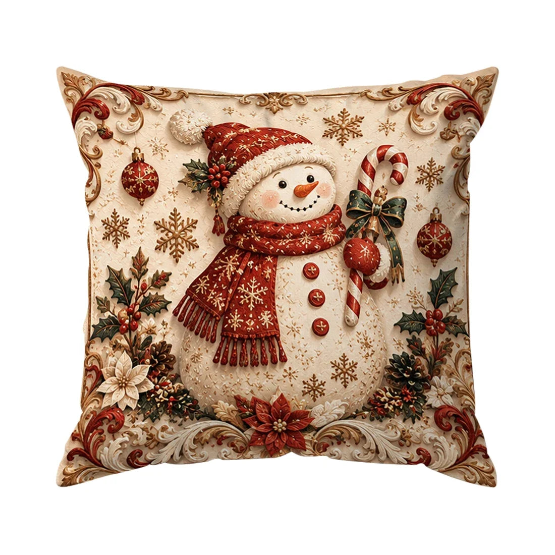 1/4 Stück Weihnachts-Reliefmuster-Kissen, Kissenbezug aus Polyester, Dekokissen, Kissenbezug für Zuhause, Auto und Sofa
