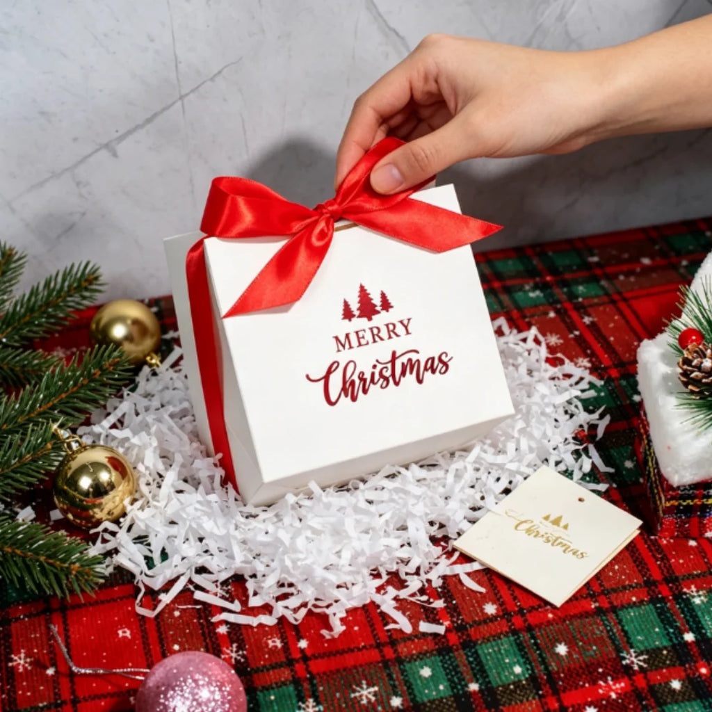 Christmas Kraft Paper Gift Boxes Xmas Candy Cookie Packaging Box Merry Christmas Party Favor Box Holiday Decoration Supplies