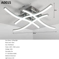 Plafonnier LED moderne, 4 luminaires intégrés au design élégant et incurvé, éclairage de plafond blanc froid 6500 K pour salon