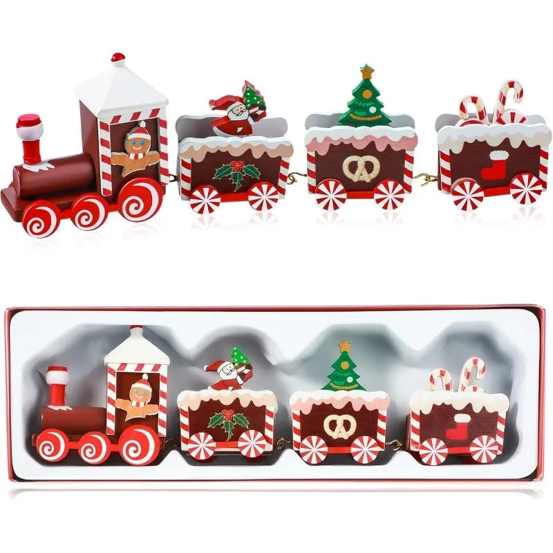 1Pcs Wooden Mini Train Christmas Decoration Reindeer Snowflake Decor for Home Decor Xmas Tree Hanging Navidad New Year 2026 Gift