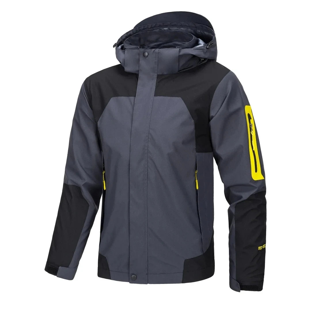 Men's Punching Jacket Jacket Spring and Autumn Outdoor Windproof Hooded Climbing Hiking Camping Clothing Male Jacket