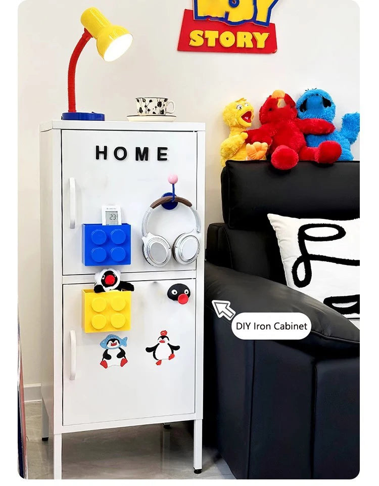 Magnetic Storage Box Building Blocks Storage Rack  Kitchen No-Drill Refrigerator Magnet Storage Box Wall-mounted Container
