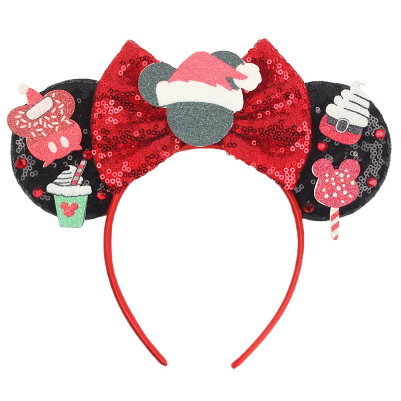 2026 New Style Sequin Ear Headband Sequin Bows Girl Adult Kids Halloween Party Cosplay Hair Accessories Princess Hairband