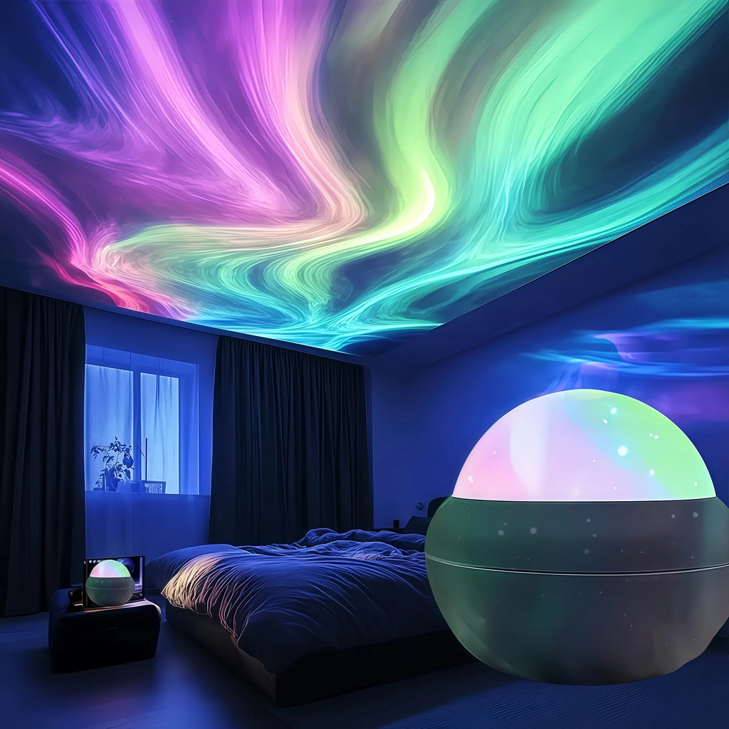 Veilleuse Projecteur Ciel Étoilé Aurore Vague d'Eau Télécommande Projection Nord Lampe Décoration Noël Lumières
