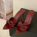 Mules donna Liyke A47 con fascia plissettata e tacco