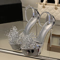 Sandali donna Liyke argento con decori a raggiera
