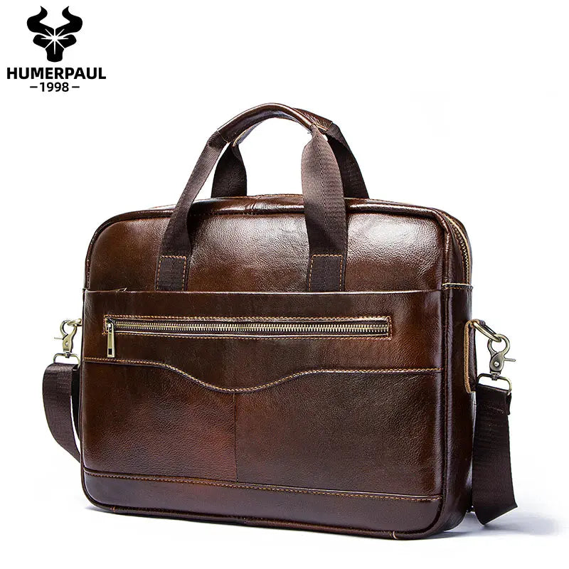 Genuine Leahther Men Briefcase Portable Office Handbag for Laptop Bag High Quality Business Messenger Shoulder Bags Travelling