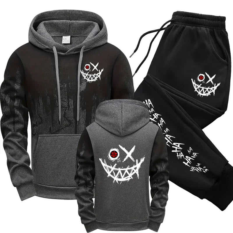 2025 Urban Fashion Hoodie-Sportbekleidungsset für Herren, Kapuzensweatshirt und Jogginghose, Herbst/Winter, lässiger Trainingsanzug für den Alltag