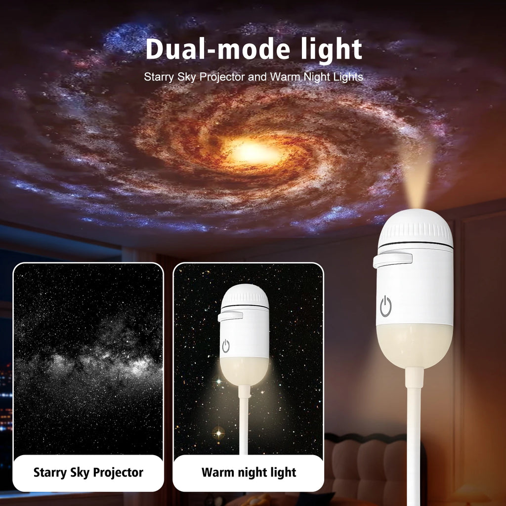 Salange 2-in-1 USB Galaxy Projektor Nachtlicht Sternenhimmel Projektor Lampe Manueller Fokus Für Urlaubsatmosphäre/Foto-Szenarien