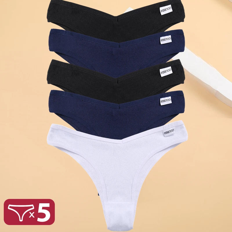 5PCS/Set Cotton Lingerie Panties Sexy Underwear Women Briefs Tangas Female Underpants Pantys Thong Panties Bikini Solid 13 Color