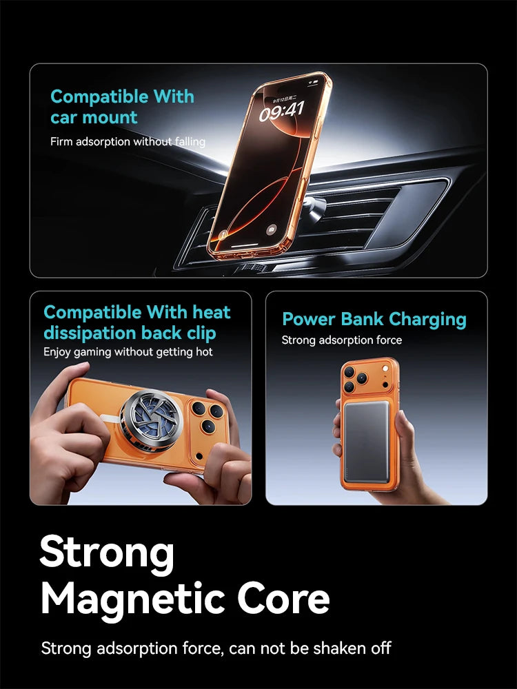 Joyroom Magnetic Case For iPhone 18 Pro Max Case No Yellowing Transparent Cover For iPhone 18 Pro Wireless Charger Thin Cover