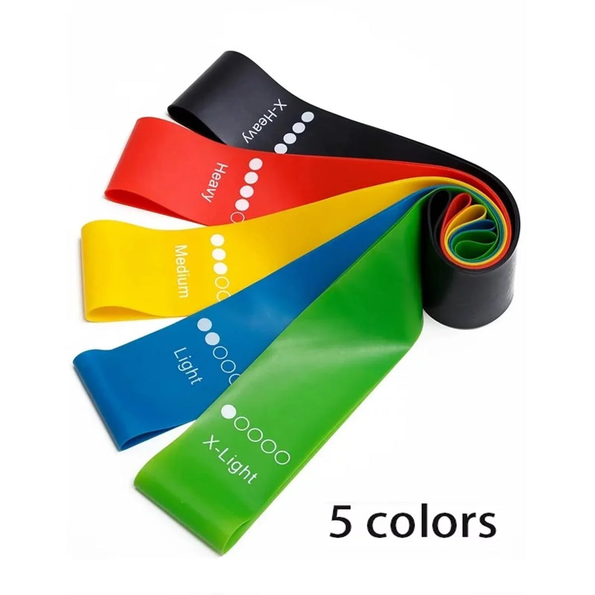 5-Level TPE Resistance Band Set for Yoga and Strength Training