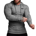 Spring Autumn Mens Running Hooded T-shirts Thin Ribbed Knitted Sports Sweaters Classic Strip Slim Gym Fitness Pullover T Shirts