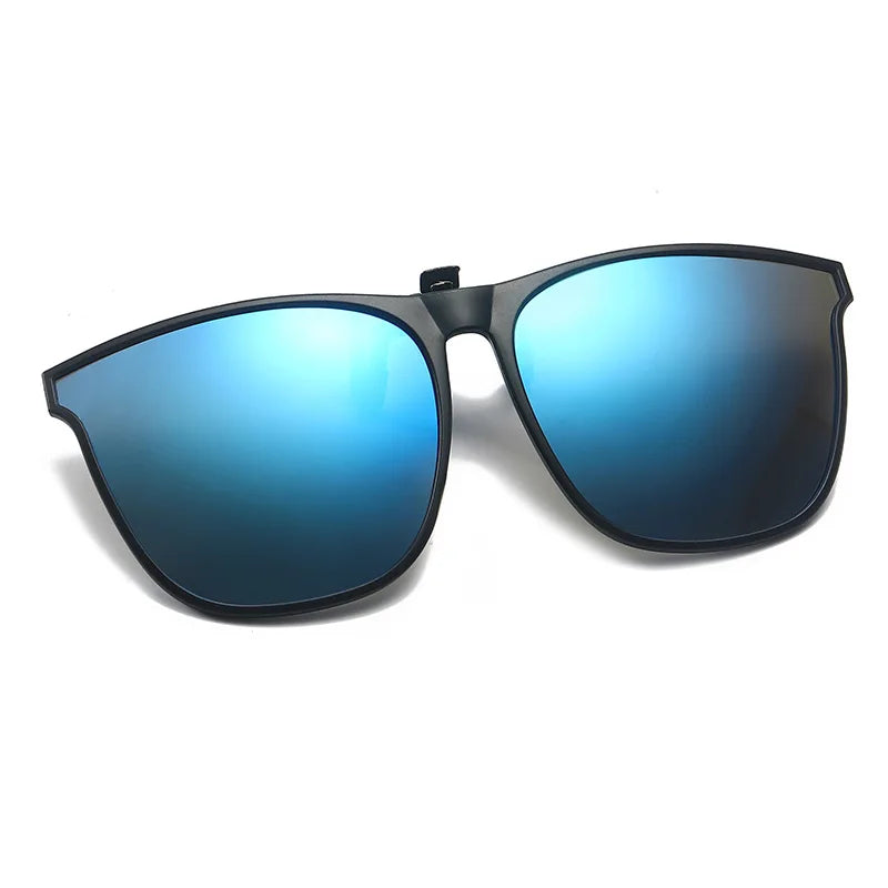 Polarized Clip-On Sunglasses for Men, Car Driver Goggles, UV400 Sunglasses, Anti-Glare Vintage Square Glasses