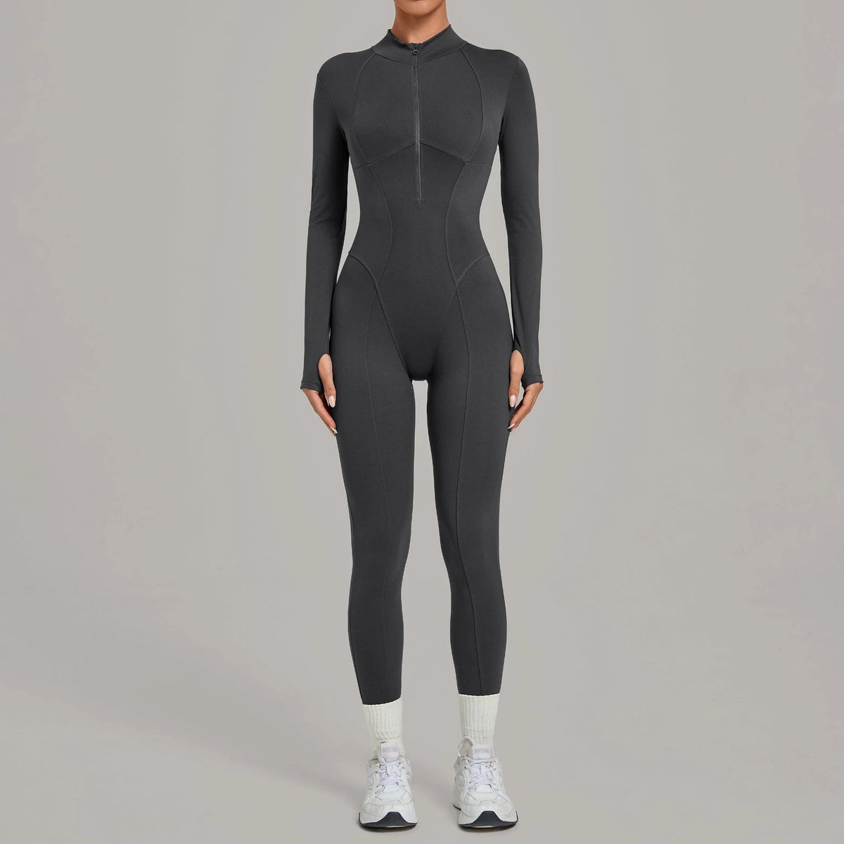 Sportoverall für Damen, langärmelig, mit Reißverschluss