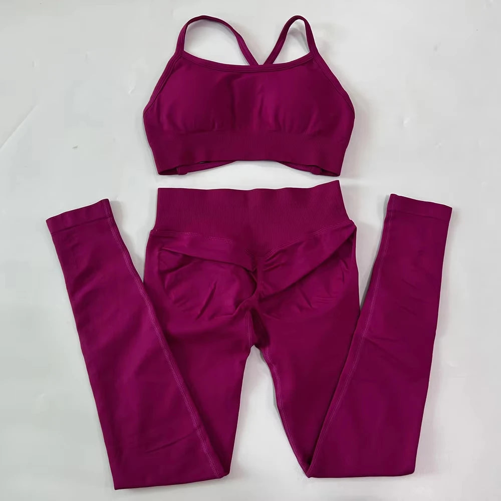 Ensemble yoga femme, haut et short