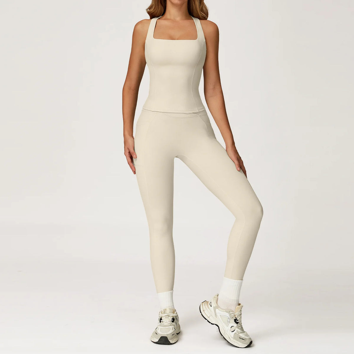 Ensemble yoga femme, 2 pièces, haut et legging