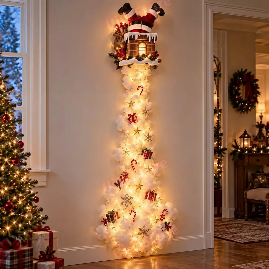 DIY Snowman Magic Trail LED Wall Light Christmas Winter Snow Glowing Ornament Holiday Home Wall Decoration(Requires Assembly)