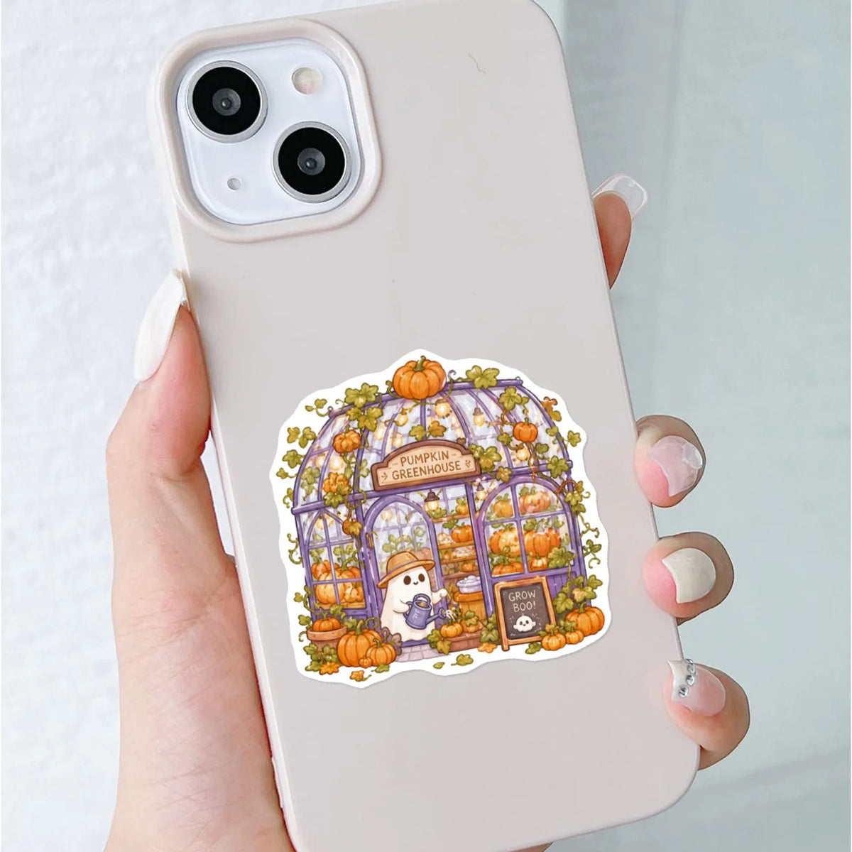 50Pcs Healing Pastel Halloween Stickers Cute Ghost Pumpkin Dessert Waterproof Vinyl Decals for Journal Laptop Phone Gift
