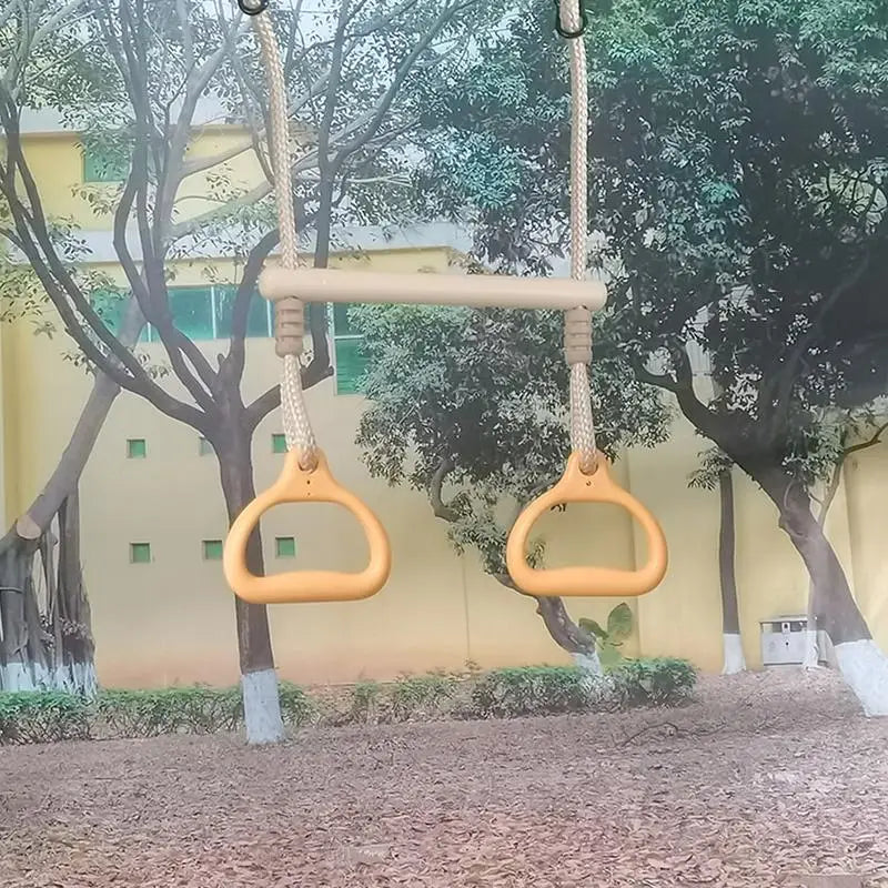 Trapeze Swing Bar Gym Equipment Rings Bar Adjustable Funny Ergonomic Sensory Game for Kids Adults Children Backyard Playground