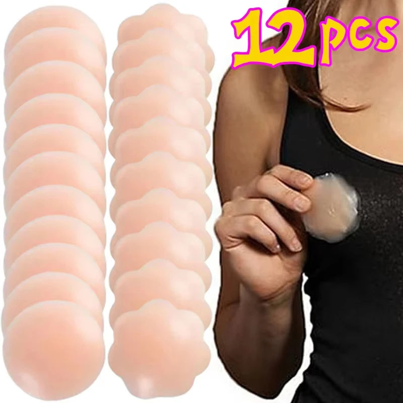 Nuevo cubrepezones reutilizable de silicona para mujer, adhesivo para sujetador, pétalos para el pecho, sujetador sin tirantes, copas invisibles y cubrepezones adhesivos para ropa íntima